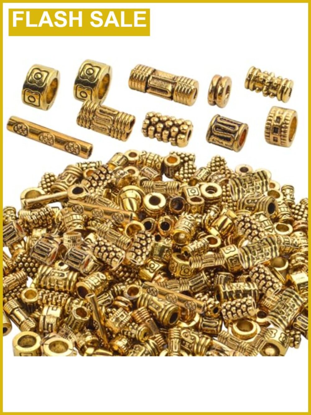 100g Antique Gold Spacer Beads Assortment for Jewelry Making Bracelet Necklace